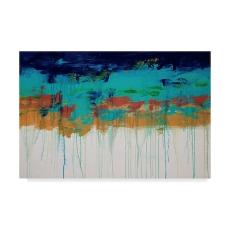 Hilary Winfield 'Lithosphere Orange Blue Stripe' Canvas Art,22x32